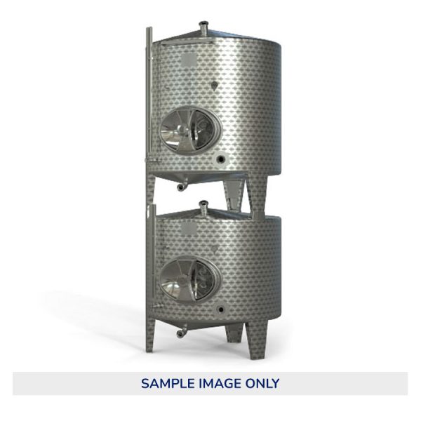 Stackable Wine Tanks. Photo of two wine tanks stacked.