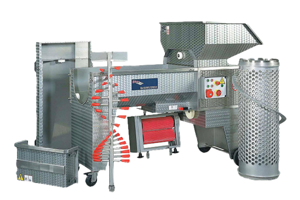 CMA Lugana 3R model. Destemmer and crusher for grape processing.