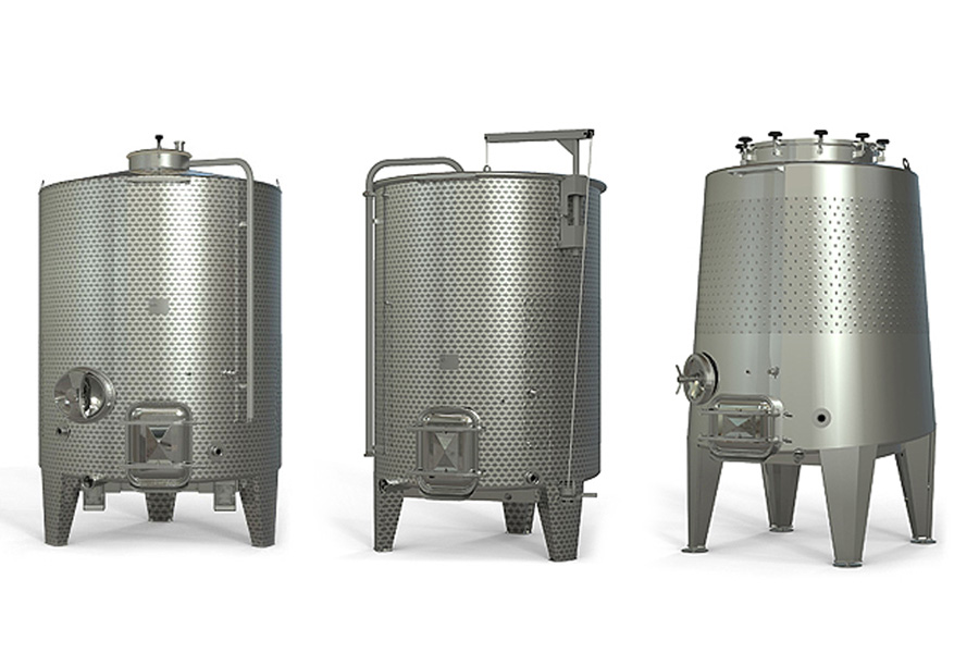 Pump Over Wine Fermenter Tanks in 3 design options. Open, Closed, Coned.