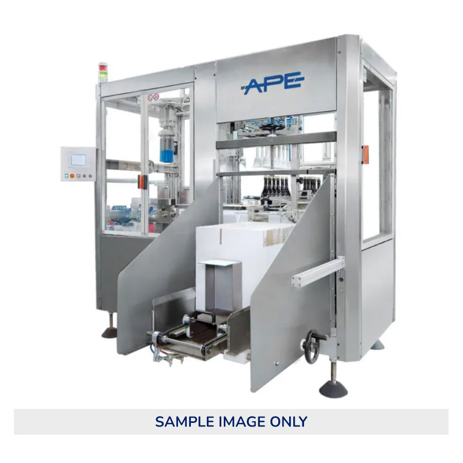 APE TRIO - Case Erecting, Bottles Packing, and Bottom Adhesive Taping